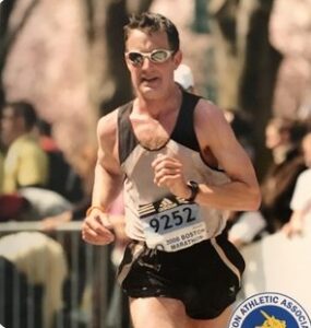 Russ Gill running the Boston Marathon